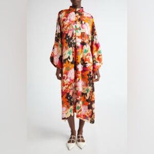 LA VIE STYLE HOUSE Hibiscus Print Cover-up Caftan In Multi NWT OS
